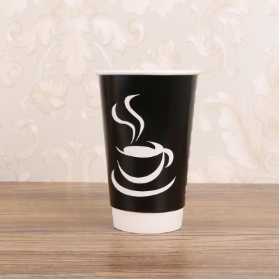 Factory 16Oz Anti-Scald Double-Layer Cup Disposable Cup Printing Paper Cup Paper Cup Customized