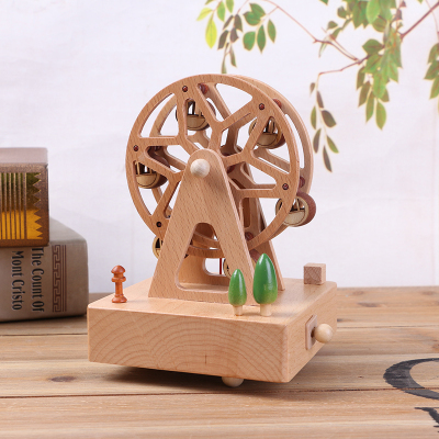 1501a Ferris Wheel Boutique Wooden Music Box Music Box Birthday Gift Creative Children Rotating Ornaments