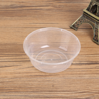 300 round Bowl Disposable Lunch Box Takeaway Lunch Box to-Go Box Transparent round Box Fast Food Box