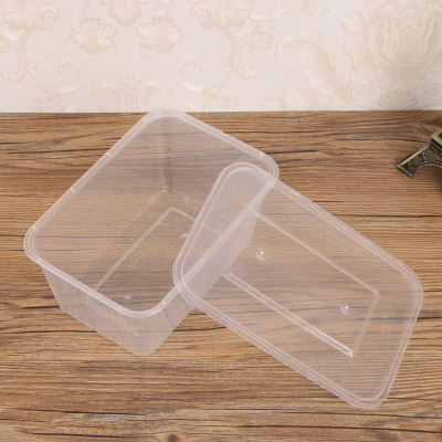 2000 Rectangular Disposable Lunch Box to-Go Box Transparent Takeaway Lunch Box Fast Food Box