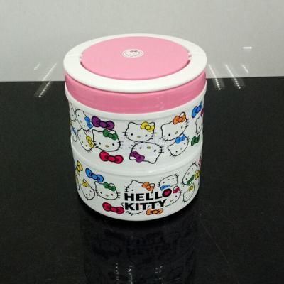 Cartoon Bento Box lunchbox food basket on a pot of layer two layer three layer