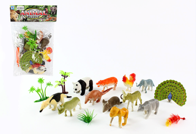 Children's educational toys wholesale understanding of wild animals in poultry 12 bags