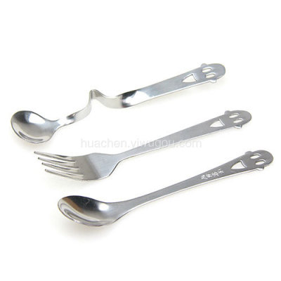 Smiley stainless steel spoon tableware fork cartoon rice spoon creative spoon three price.