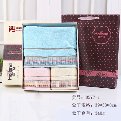 Cotton towel towel gift suit three pieces