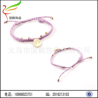 Peace tree woven Bracelet alloy drill high-grade zouma wax line