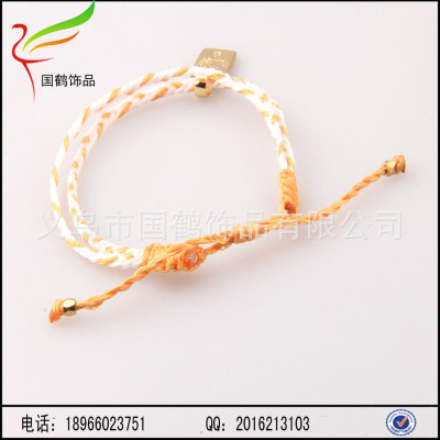 Zouma wax line double woven Bracelet creative alloy bracelet custom logo peace