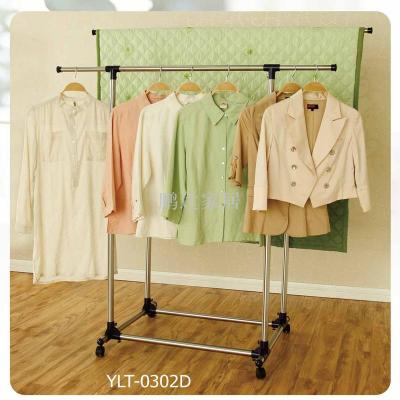 Double pole youlite stainless steel double rod type telescopic clothes hanger hanger