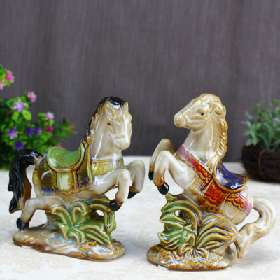 Ceramic decoration sets four pony immediately get rich manufacturers direct sales