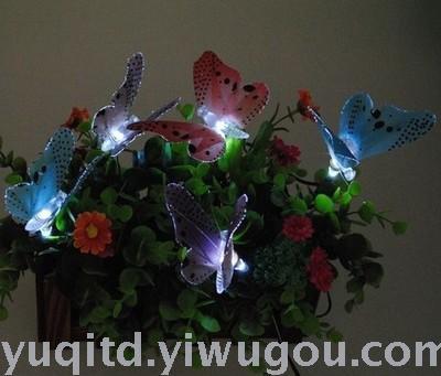 10 LED simulation fiber optic butterfly solar decorative lamp string lawn lamp animal modeling Christmas lights
