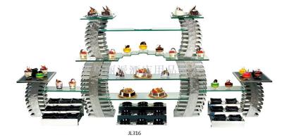 Creative buffet stainless steel display rack high - end hotel bar restaurant food rack buffy rack