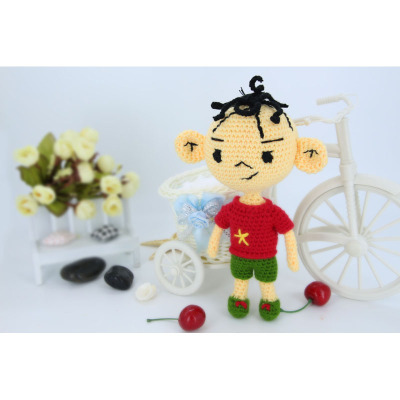 Big Ears Picture DIY Knitted Doll Material Package Crochet Wool Handmade
