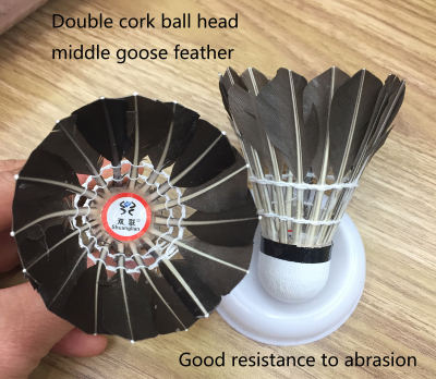 dark goose feather  good resistance to abrasion badminton  standard speed