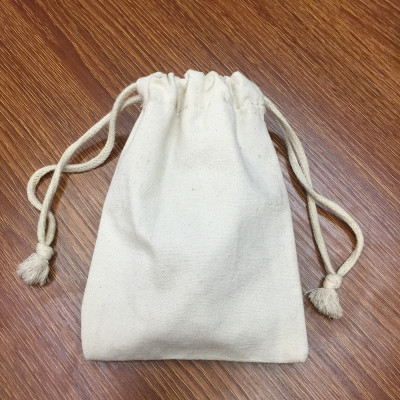 Cotton canvas bunt pocket drawstring jewelry gift bag
