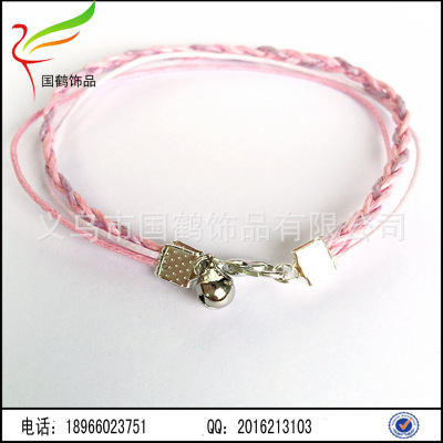 Bracelet hand woven color line wax line leather bracelet bracelet