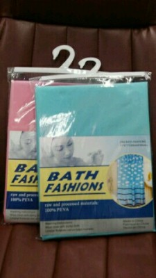 PE plain coloured bath curtain hook bag color 180X180cm in stock.