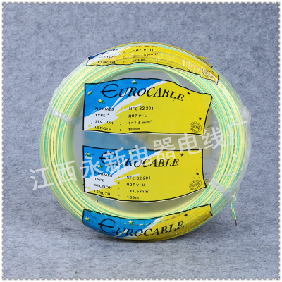 Single core hard wire, yellow and green double color wire grounding wire home decoration national standard wire