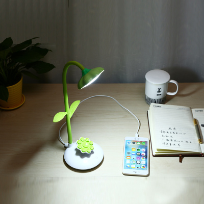 Sun flower suction cup Mini USB charging desk lamp mobile phone holder support