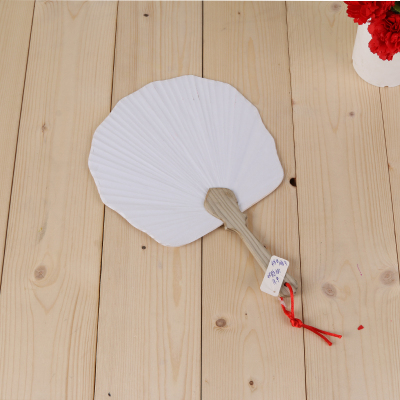Japanese white fan, pure white fan, double-sided painting, white round fan, white round fan.