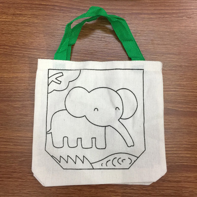 Cartoon Ribbon Portable Painting Graffiti DIY Portable Cotton Bag Canvas Bag Buggy Bag