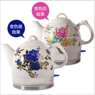 【Factory direct】 color peony electric kettle ceramic electric kettle