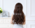 Wig woman long curly gray part of the big wave long hair Korean air neat bangs pear head