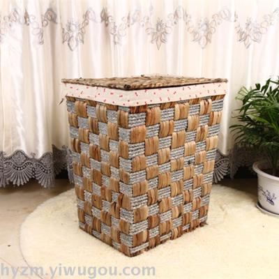 The natural straw basket laundry basket hamper the laundry basket.