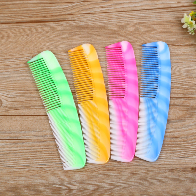 Manufacturer direct sale color comb wide tooth comb plastic cosmetic comb was cosmetic