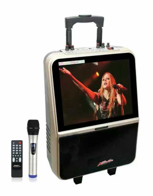 Player 25 inch pull bar audio video old age outdoor singing speaker with touch display screen