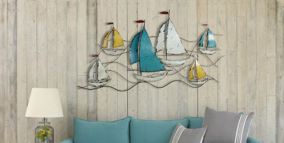 Pinshang House Sailing Wall Decoration Creative Wall Hanging Living Room Background Wall Iron Decoration European Wall Hanging Decorative Style