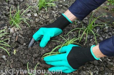 Hot selling Garden garden flowers can be planted gloves planted rubber impregnated plastic insulation plastic gloves