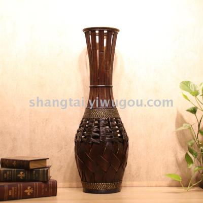Chinese Retro Southeast Asian Style Handmade Bamboo Woven Vase Flower Flower Container DL-16607