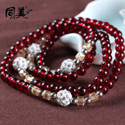 Garnet Bracelet four ring imitation garnet multi ring diamond bracelet Tmall Taobao Bracelet