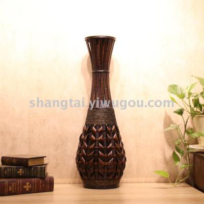 Chinese Retro Southeast Asian Style Handmade Bamboo Woven Vase Flower Flower Container DL-16611