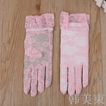 Spring and summer women's thin wedding ceremony gloves show gloves.