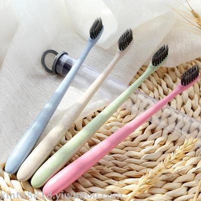 Wheat straw children toothbrush soft hair adult creative home couple bamboo charcoal small head super soft hair