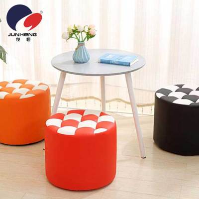 Hl1711 Leather Small round Stool Adult Low Stool Small Leather Stool Shoe Changing Stool Coffee Table Stool Small Bench Children's Stool