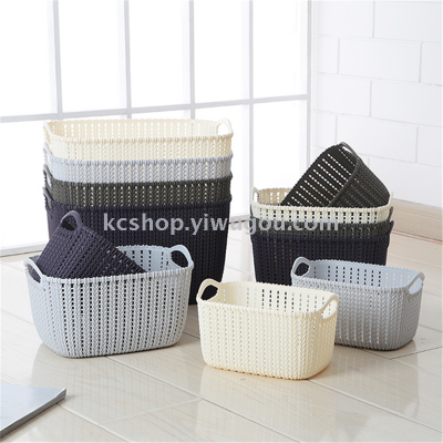 The storage basket imitation rattan storage box dirty clothes basket desktop kitchen storage basket basket sundry snacks