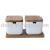 Bamboo cover ceramic pot can be set in the kitchen storage storage home seasoning Japanese creative simplicity