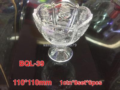 Glass Crystal White Material Ice Cream Cup BQL-39