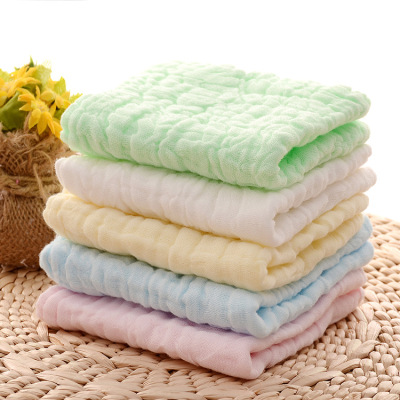 6 six-layer washed gauze high-density combed folds plain scarf towel baby mouth towel towel towel towel