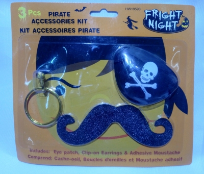 Pirate beard goggles and Earrings