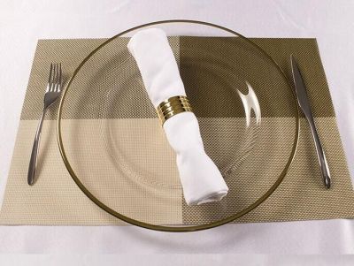 Foreign trade manufacturer electroplate gold border west dinner plate pastry plate glass plate.