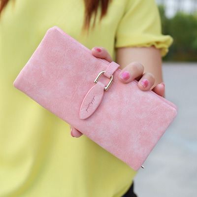 The new lady's long purse is frosted with sand and buckled candy in The color of multi-card wallet