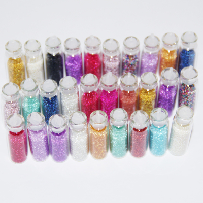 Sell nail caviar nail jewelry color glass beads DIY nail supplies wholesale