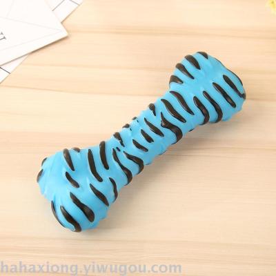 Vocal bone pet toy striped bone PVC toy vocal cat dog toy scream toy