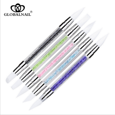 New nail tools for cutting out and carving embossed pen nail gel tip pen with a double string drill super soft silica gel pen