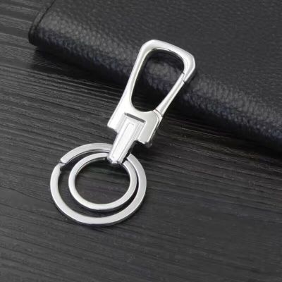 LS Lin zinc alloy double RING KEYCHAIN car key manufacturers selling a large number of spot