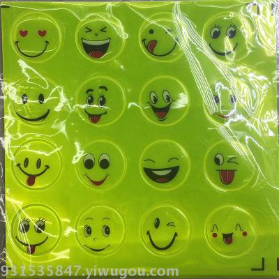 Bike smiling face multi-purpose reflective material body reflective stickers patch backpack smile stickers