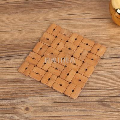 Square Bamboo Heat Shielding Pad Scald Preventing Met Potholder Dining Table Cushion