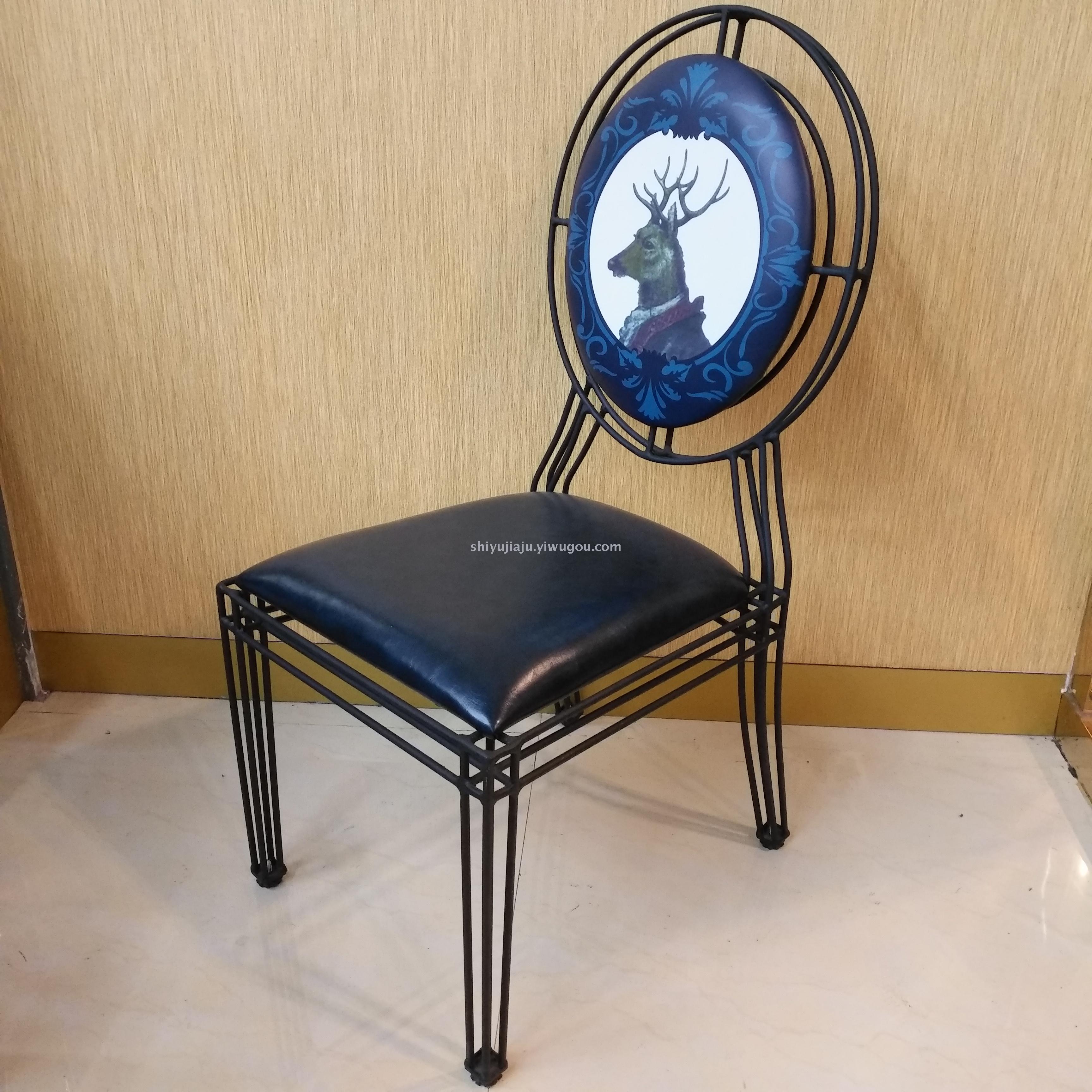 休闲铁艺餐椅现代简约镂空椅时尚餐厅铁艺椅创意铁丝椅